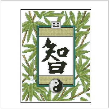 Схема вышивки крестом "Бамбук фейн-шуй Мудрость"