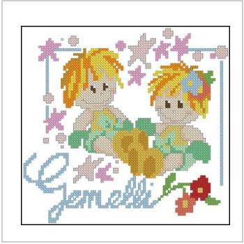 Схема вышивки крестом "Kids Zodiak Gemelli"