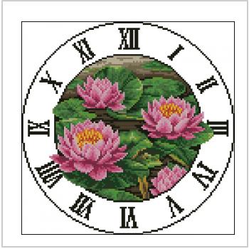 Схема вышивки крестом "Lotus Clock"