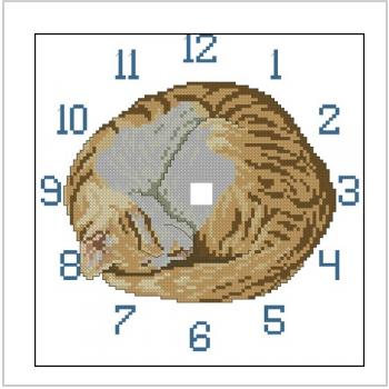 Схема вышивки крестом "Cat Clock"