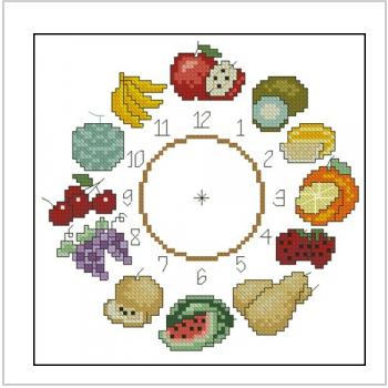 Схема вышивки крестом "Fruit Clock"