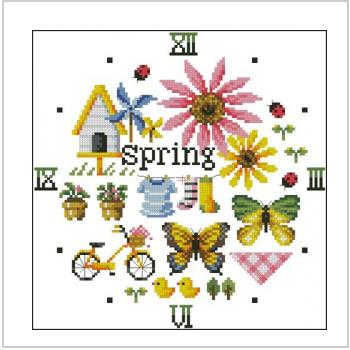 Схема вышивки крестом "Spring Clock"