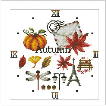 Схема вышивки крестом "Autumn Clock"