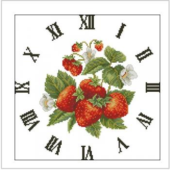 Схема вышивки крестом "Strawberry Clock"