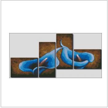 Схема вышивки крестом "Полиптих Синие каллы"