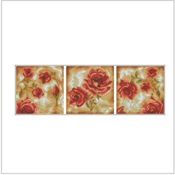 Схема вышивки крестом "Rose Triptych 34804"