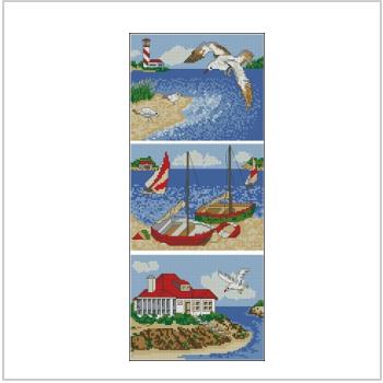 Схема вышивки крестом "Sea Triptych"
