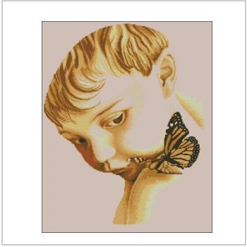 Схема вышивки крестом "Boy With Butterfly"