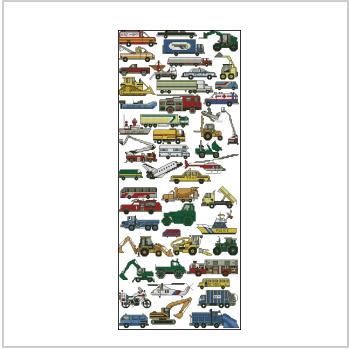 Схема вышивки крестом "50 Work Vehicles"