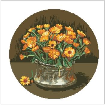 Схема вышивки крестом "Calendulas"