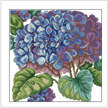 Схема вышивки "Barbara Baatz Hydrangea Pillow"