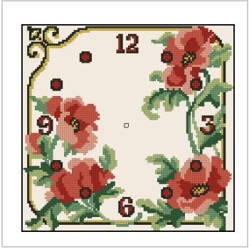 Схема вышивки "JCD 1233 Poppy Clock"