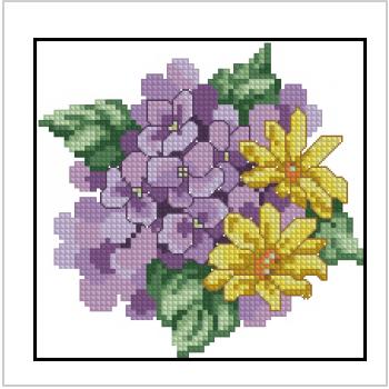 Схема вышивки "JCD 1226 Purple Posey"