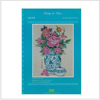 Схема вышивки "LEA-57B Peony in Vase Chart Book"