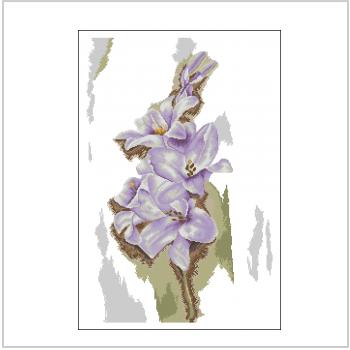 Схема вышивки "Lanarte 34877 Blue Gladiolus"