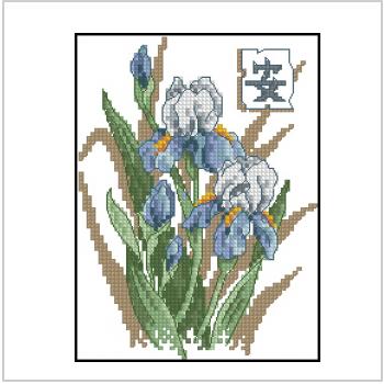 Схема вышивки "Oriental Irises"