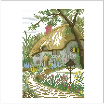 Схема вышивки крестом "Permin 12-4155 Thatched Country Cottage"