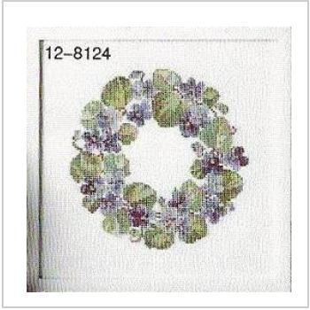 Схема вышивки крестом "Permin 12-8124 Violets Wreath"