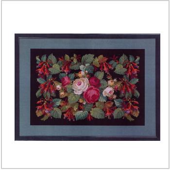 Схема вышивки крестом "Permin 70-0414 Roses and Fuchsia"