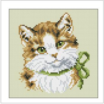 Схема вышивки "Vervaco 1200 690 Green Eyed Cat Cushion Front"