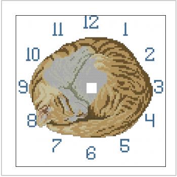 Схема вышивки "182 Jeanette Crews Designs Cat Clock"