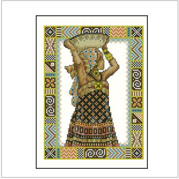 Схема вышивки крестом "African Lady"