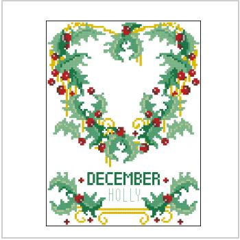 Схема вышивки крестом "A Year Of Flowers December Holly"