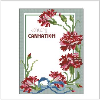 Схема вышивки крестом "January Carnation"