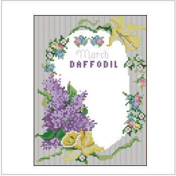 Схема вышивки крестом "March Daffodil"