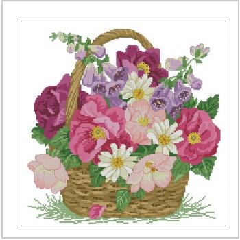 Схема вышивки крестом "Basket Of Blooms"