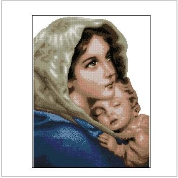 Схема вышивки крестом "Богородица С Младенцем"