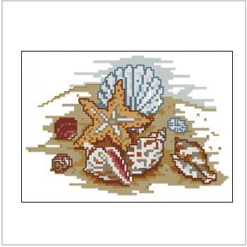 Схема вышивки крестом "Seashells"