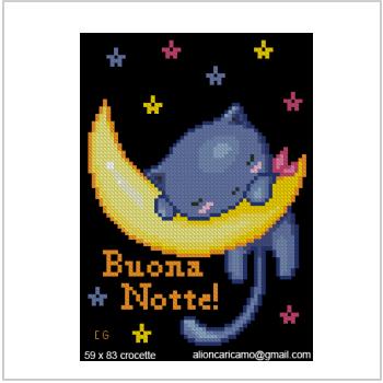 Схема вышивки крестом "Buonanotte Gattino!"