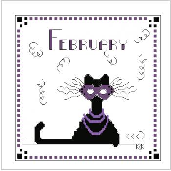 Схема вышивки крестом "Black Cat  February"