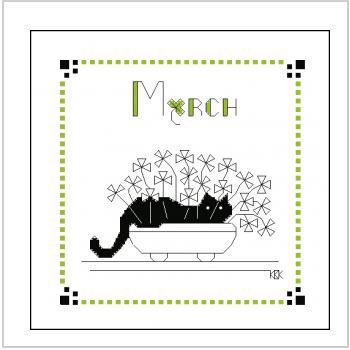 Схема вышивки крестом "Black Cat  March"