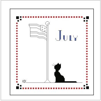 Схема вышивки крестом "Black Cat  July"