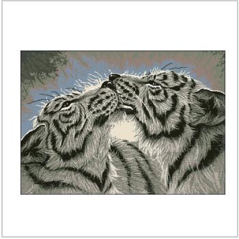 Схема вышивки крестом "Влюбленные Тигры"