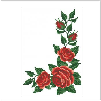 Схема вышивки крестом "Красные Розы Угол"
