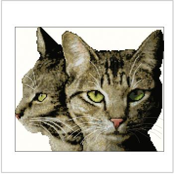 Схема вышивки крестом "Brown Tabby Cats"