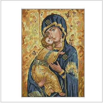 Схема вышивки крестом "Icono Theotokos Vladimir"