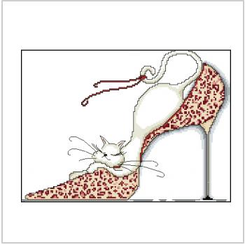 Схема вышивки крестом "Leopard Shoe"