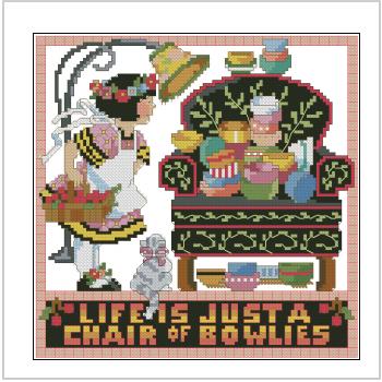 Схема вышивки крестом "Life Is Just A Chair Of Bowlies"