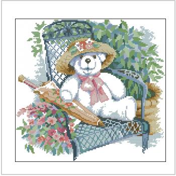 Схема вышивки крестом "Parasol Bear"