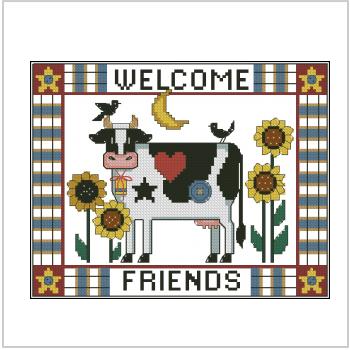 Схема вышивки крестом "Welcome Cow"