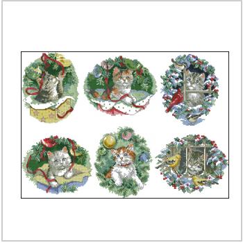 Схема вышивки крестом "Kitty Keepsake Ornaments"