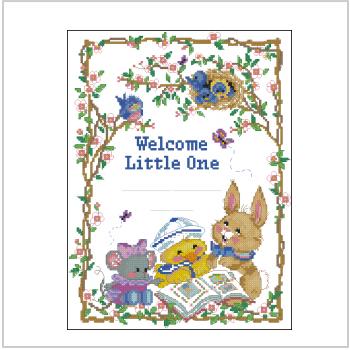 Схема вышивки крестом "Welcome Little One Birth Record"