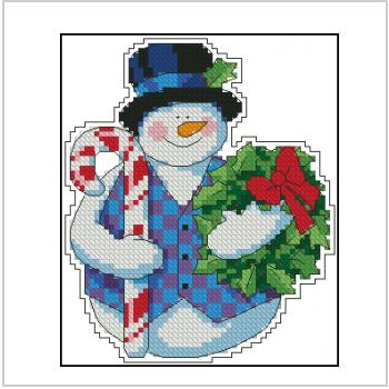 Схема вышивки крестом "Holiday Snowman"