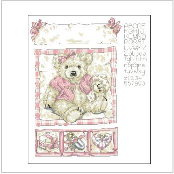 Схема вышивки крестом "Bear Birth Sampler"