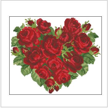 Схема вышивки крестом "Heart Of Roses"