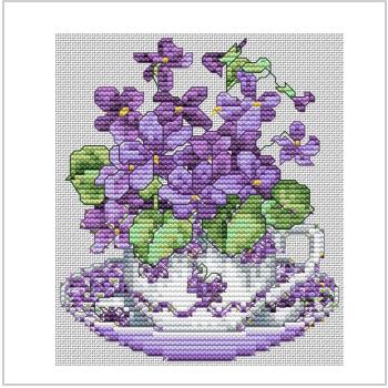Схема вышивки крестом "February-Violets"